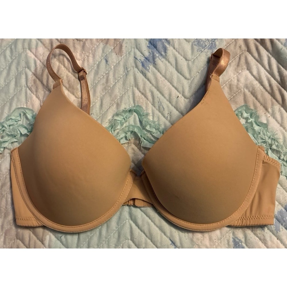 No Boundaries Beige Padded Underwire Demi Bra, Size 34D